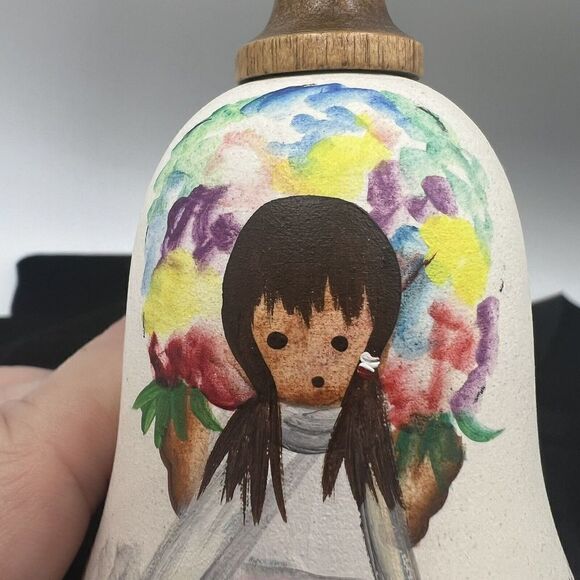 De Grazia Bell Hand Painted Sandstone Creation Pottery Native American Girl - Picture 5 of 8